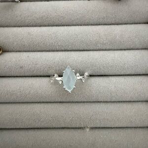 Stunning Silver Marquise-Cut Ring